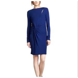 Halston Heritage Asymmetrical Twist Dress (XXS, Indigo Blue, New w/ Tags)